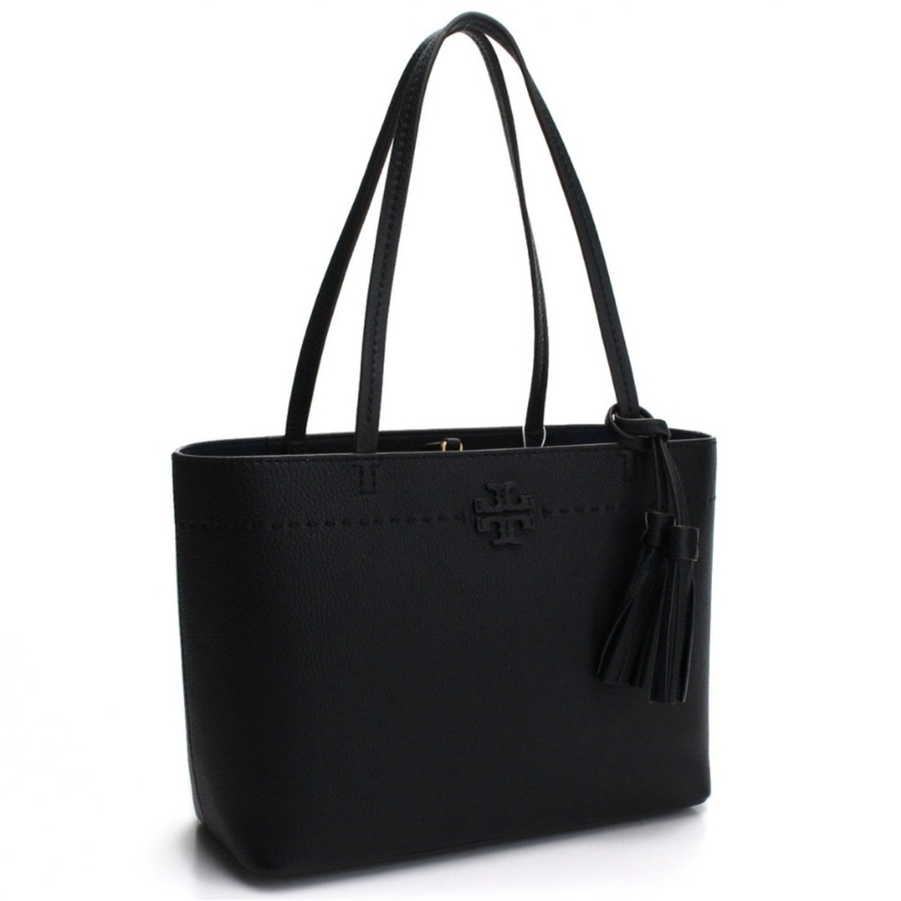 This is a black Tory Burch black McGraw Leather Tote bag